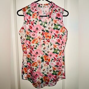 Used Floral PerSeption Concept Sleeveless Blouse.